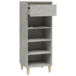vidaXL Armoire à chaussures Gris béton 40x36x105 cm Bois d'ingénierie