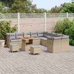 vidaXL Ensemble de canapé de jardin 13 Pièces Beige et Gris clair
