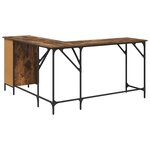 vidaXL Bureau chêne fumé 141x141x75 cm bois d'ingénierie