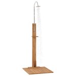 vidaXL Douche de jardin 75x75x210 cm bois de teck solide