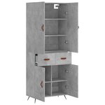 vidaXL Buffet haut Gris béton 69 5x34x180 cm Bois d'ingénierie