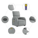 vidaXL Fauteuil de massage inclinable Gris clair Tissu