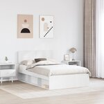 vidaXL Cadre de lit avec tête de lit Blanc 120 x 200 cm Pin massif