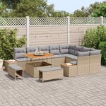 vidaXL Ensemble de canapé de jardin 12 Pièces Beige et Gris clair