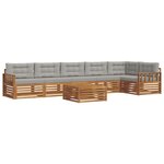 vidaXL Ensemble de canapés d'extérieur 7 pc Gris Naturel et Clair