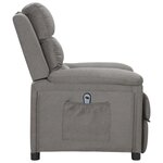 vidaXL Fauteuil inclinable électrique Gris clair Tissu