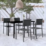 vidaXL Ensemble à manger de jardin 5 Pièces Noir