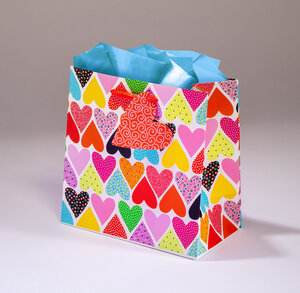 Sac cadeau mi amor pmcl 18 x h 18 cœur multico