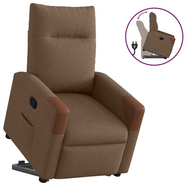 vidaXL Fauteuil inclinable Marron Tissu