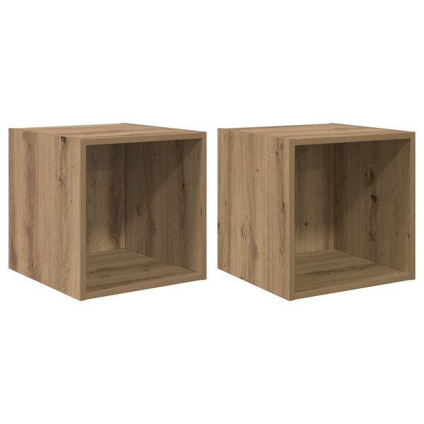 vidaXL Étagères murales - Lot de 2 en Chêne Artisan  37 x 37 x 37 cm Bois reconstitué
