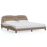 vidaXL Cadre de lit sans matelas cappuccino 200x200 cm similicuir