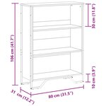 vidaXL Bibliothèque chêne sonoma 80x31x106 cm bois d'ingénierie