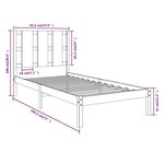 vidaXL Cadre de lit Blanc Bois massif 90x190 cm Simple