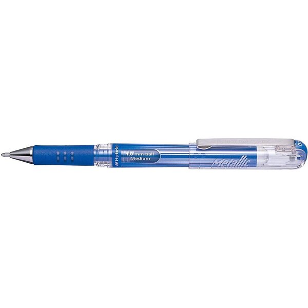Roller encre gel métallique hybrid gel grip dx  bleu x 12 pentel