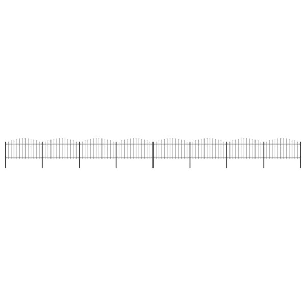 vidaXL Clôture de jardin à dessus en lance Acier (1 25-1 5)x13 6m Noir