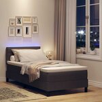 vidaXL Lit à ressorts avec matelas Marron foncé 100 x 200 cm tissu