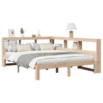 vidaXL Lit bibliothèque sans matelas 160x200 cm bois massif de pin