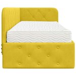 vidaXL Cadre de lit d'angle avec matelas Jaune 80 x 200 cm Velours