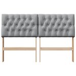 vidaXL Tête de lit capitonnée Gris clair 150 cm Pin massif
