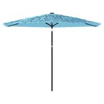 vidaXL Parasol de jardin avec mât en acier bleu 288x288x225 cm