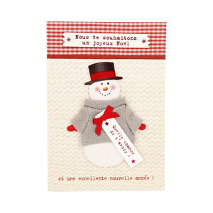 Carte de voeux - fêtes de fin d'année  joyeux noël bonne année bonhomme de neige
