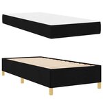 vidaXL Lit à ressorts avec matelas Noir et Blanc 90 x 200 cm tissu