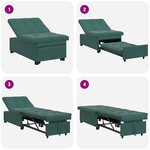 vidaXL Canapé-lit Vert foncé 67 x 194 x 38 cm Velours