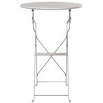 vidaXL Table de bistrot pliante beige Ø50 x 71 cm en acier recouvert de poudre