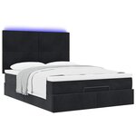 vidaXL Cadre de lit ottoman avec matelas noir 140x190 cm velours