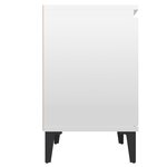 vidaXL Table de chevet avec pieds en métal blanc brillant 40x30x50 cm