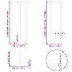 vidaXL Pieds de table de bar en forme de T  2 pièces  noir  50 x 35 x (100-101) cm  acier