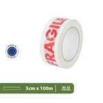 Pack and Move - Lot 12 Rouleaux Ruban Adhésif Transparent "Fragile" Pour Emballage Et Déménagement - 100 M - Qualité Premium