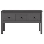 vidaXL Table basse Gris 102x49x55 cm Bois massif de pin