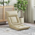 vidaXL Fauteuil de sol ajustable Crème Simili cuir
