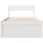 vidaXL Cadre de lit sans matelas blanc 90x200 cm bois de pin massif