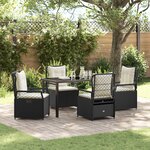 vidaXL Ensemble de Salle à Manger de Jardin 5 Pièces Noir Poly Rattan