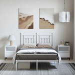 vidaXL Cadre de lit métal sans matelas et tête de lit blanc 135x190 cm