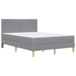 vidaXL Cadre de lit Gris clair 140 x 190 cm Polyester