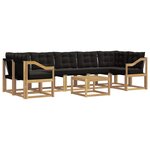 vidaXL Ensemble de canapés d'extérieur 8 pc Blanc et noir