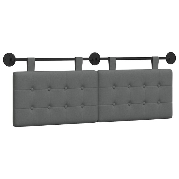 vidaXL Tête de lit suspendue Gris foncé Tissu