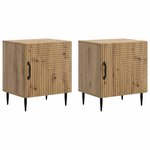 vidaXL Cabinet de chevet 2 Pièces Chêne artisanal 43 x 34 5 x 50 cm