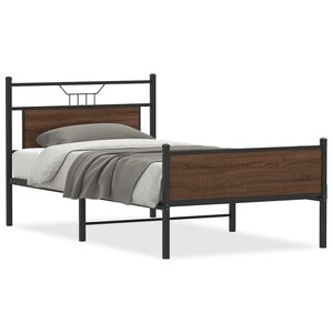 vidaXL Cadre de lit sans matelas chêne marron 107x203 cm