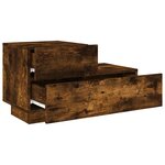 vidaXL Table de chevet avec lumières LED chêne fumé 70x36x40 5 cm