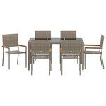 vidaXL Ensemble de salle à manger pour jardin 7 Pièces Gris polyrotin