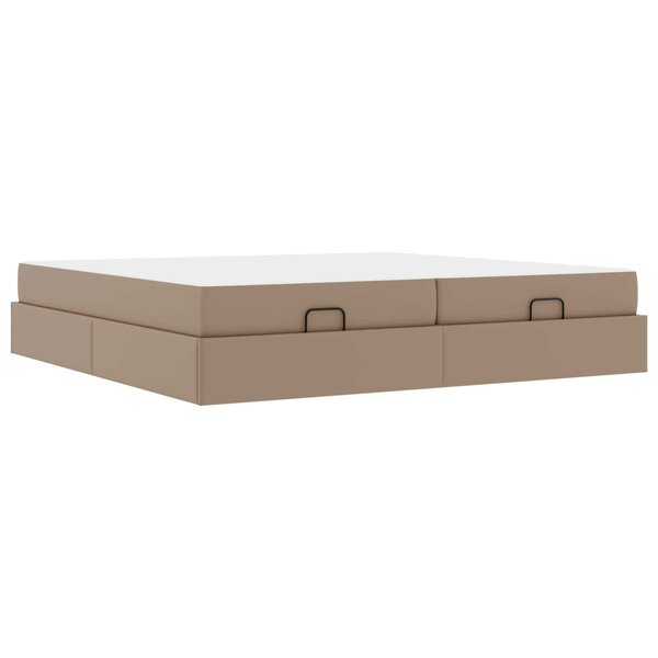 vidaXL Cadre de lit avec matelas avec matelas 2 Pièces Tan PVC