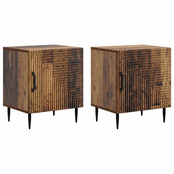 vidaXL Cabinet de chevet 2 pc Bois ancien 43 x 34 5 x 50 cm