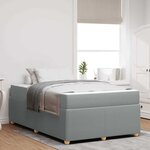 vidaXL Cadre de lit avec matelas Gris clair 120 x 190 cm tissu