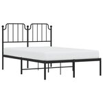 vidaXL Cadre de lit métal sans matelas avec tête de lit noir 120x190cm