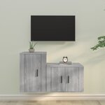 vidaXL Ensemble de meubles TV 2 Pièces Sonoma gris Bois d'ingénierie