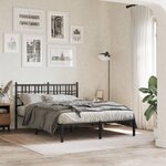 vidaXL Cadre de lit métal sans matelas avec tête de lit noir 120x200cm